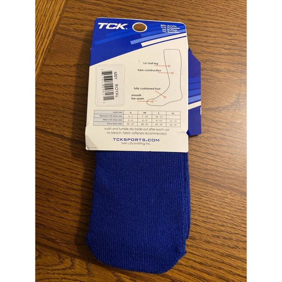 TCK Size Small (Men's Shoe 3-6 Women's 4-7) Royal Knee High Tube Socks 1 Pair - Picture 2 of 5